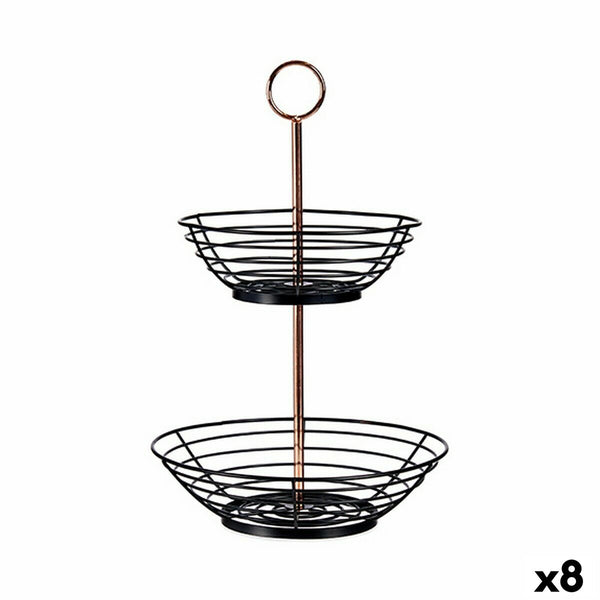 Obstschale Kinvara Schwarz Kupfer Metall Eisen 28,5 x 8,5 x 28,5 cm (8 Stück)