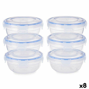 Lunchbox-Set Leknes 30502 30502 Blau Durchsichtig Polypropylen Kunststoff 800 ml Luftdicht (8 Stück)