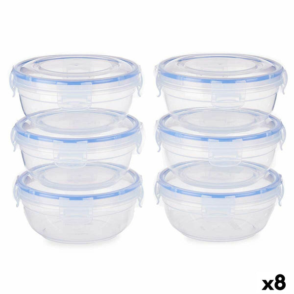 Lunchbox-Set Leknes 30502 30502 Blau Durchsichtig Polypropylen Kunststoff 800 ml Luftdicht (8 Stück)