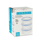 Lunchbox-Set Leknes 30502 30502 Blau Durchsichtig Polypropylen Kunststoff 800 ml Luftdicht (8 Stück)