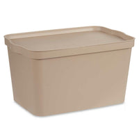 Aufbewahrungsbox mit Deckel Kipit TP596-3 Beige Kunststoff 24 L 29,3 x 24,5 x 45 cm (6 Stück)