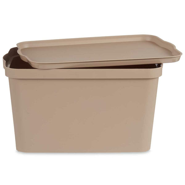 Aufbewahrungsbox mit Deckel Kipit TP596-3 Beige Kunststoff 24 L 29,3 x 24,5 x 45 cm (6 Stück)