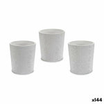 Blumentopf Ibergarden DX43436-F12 Weiß aus Keramik Muster 12,3 x 12 x 12,3 cm (144 Stück)