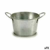 Blumentopf Ibergarden Silberfarben Zink Würfel 17,8 x 8 x 12,3 cm (72 Stück)