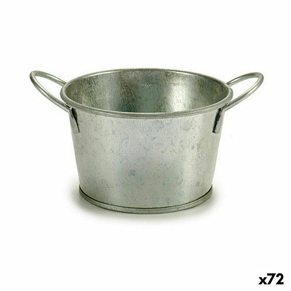 Blumentopf Ibergarden Silberfarben Zink Würfel 17,8 x 8 x 12,3 cm (72 Stück)