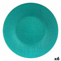 Flacher Teller Vivalto 323928P 323928P türkis Glas 27,5 x 2 x 27,5 cm (6 Stück)