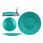 Flacher Teller Vivalto 323928P 323928P türkis Glas 27,5 x 2 x 27,5 cm (6 Stück)