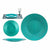 Flacher Teller Vivalto 323928P 323928P türkis Glas 27,5 x 2 x 27,5 cm (6 Stück)