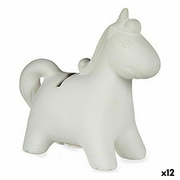 Sparschwein zum Anmalen Pincello aus Keramik Einhorn 6,4 x 13 x 14 cm 14 x 13 x 6 cm 14 x 13 x 6,5 cm 13 x 12,7 x 6 cm (12 Stück