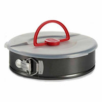 Kuchenplatte Kinvara Schwarz Rot Durchsichtig Metall Polypropylen Eisen 27 x 7 x 27 cm mit Deckel (12 Stück)