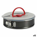 Kuchenplatte Kinvara Schwarz Rot Durchsichtig Metall Polypropylen Eisen 27 x 7 x 27 cm mit Deckel (12 Stück)
