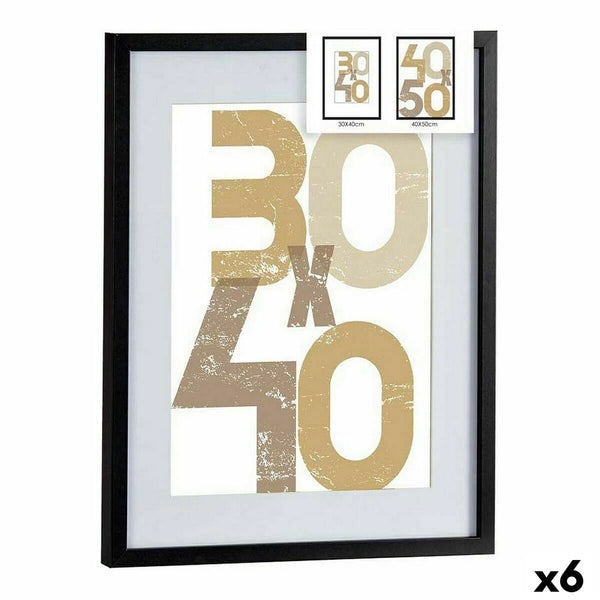 Bilderrahmen für die Wand Schwarz Kunststoff Holz MDF 42,5 x 2,5 x 52,5 cm (6 Stück)