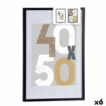 Bilderrahmen für die Wand Schwarz Kunststoff Holz MDF 52,5 x 2,5 x 72,5 cm (6 Stück)