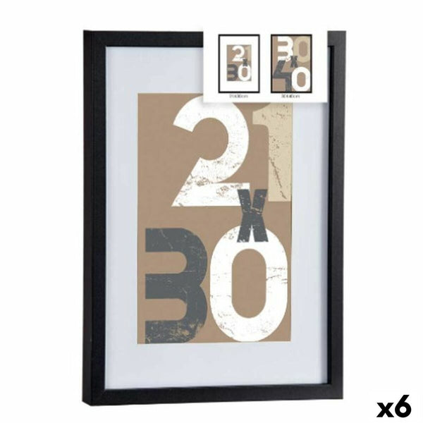 Bilderrahmen für die Wand Gift Decor Schwarz Glas Holz MDF 30 x 40 cm (6 Stück)