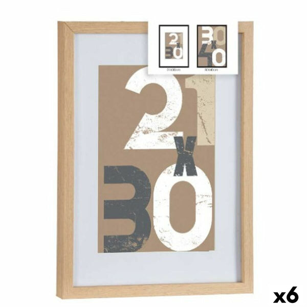 Fotorahmen Gift Decor natürlich Glas Holz MDF 30 x 40 cm (6 Stück)