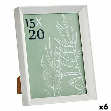 Fotorahmen WPC0235MG-3-WH Weiß Glas Kunststoff (6 Stück)