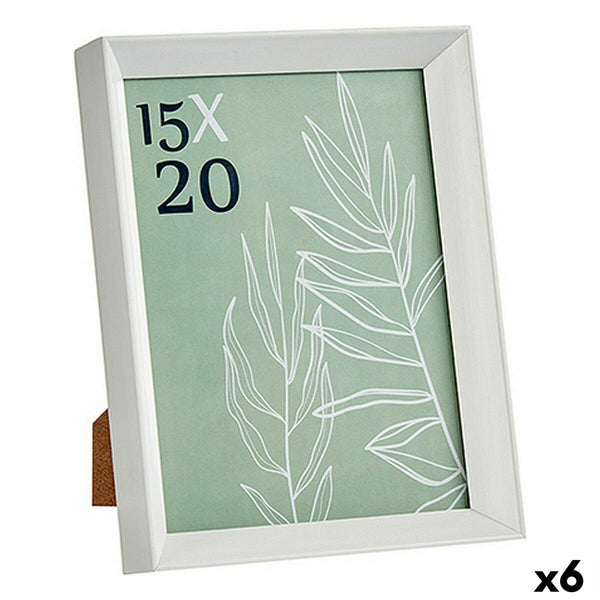 Fotorahmen WPC0235MG-3-WH Weiß Glas Kunststoff (6 Stück)