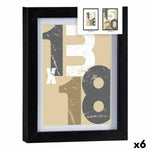 Fotorahmen 18 x 23 x 2,5 cm Schwarz Glas Holz MDF (6 Stück)