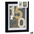 Fotorahmen 20,5 x 2,5 x 26,5 cm Schwarz Glas Holz MDF (6 Stück)
