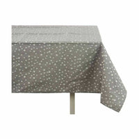 Fleckenabweisende Tischdecke Kinvara Weiß Grau Jacquard Fleckenbeständig Punkte 140 x 180 cm (8 Stück)