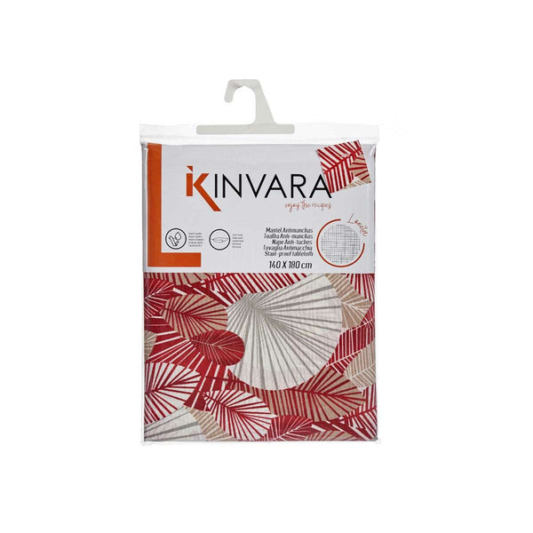 Fleckenabweisende Tischdecke Kinvara Beige Granatrot Abdeckung Fleckenbeständig Blatt 140 x 180 cm (10 Stück)