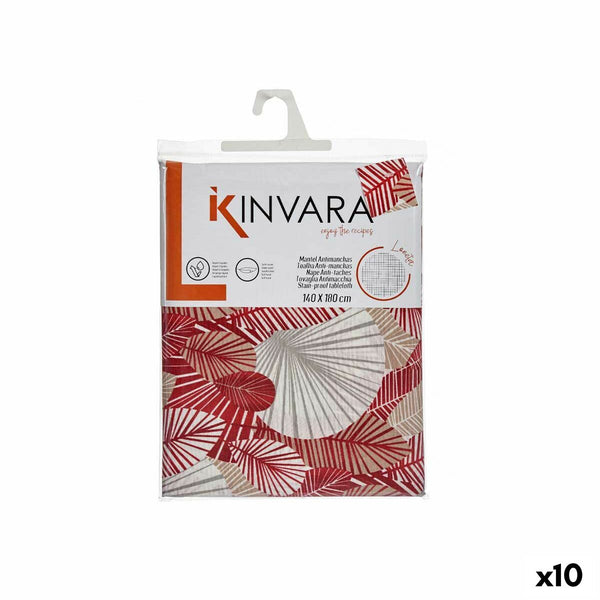 Fleckenabweisende Tischdecke Kinvara Beige Granatrot Abdeckung Fleckenbeständig Blatt 140 x 180 cm (10 Stück)