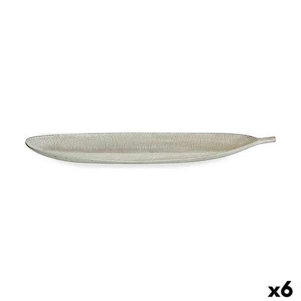 Tischdekoration Gift Decor LH520814 Weiß Holz MDF 59,5 x 3 x 21,6 cm Dekoration Pflanzenblatt (6 Stück)