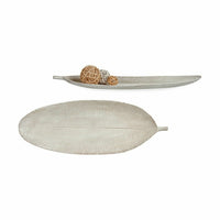 Tischdekoration Gift Decor LH520814 Weiß Holz MDF 59,5 x 3 x 21,6 cm Dekoration Pflanzenblatt (6 Stück)