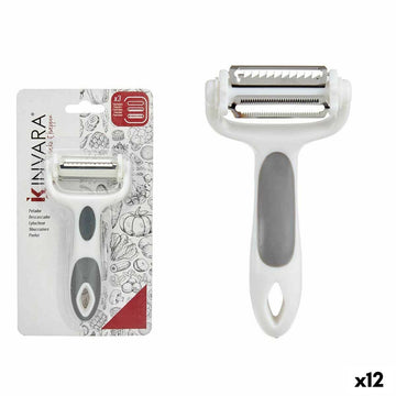 Schäler Kinvara Weiß Grau Edelstahl Polypropylen TPR 12 x 3 x 22 cm 3 in 1 (12 Stück)