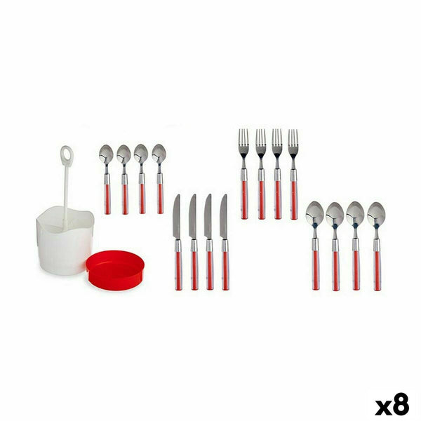 Besteck-Set Kinvara Rot Edelstahl Kunststoff (8 Stück)