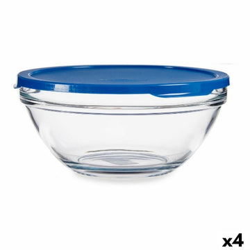 Runde Lunchbox mit Deckel Pasabahce 1113324-53583 Chefs Blau 2,5 L (4 Stück)