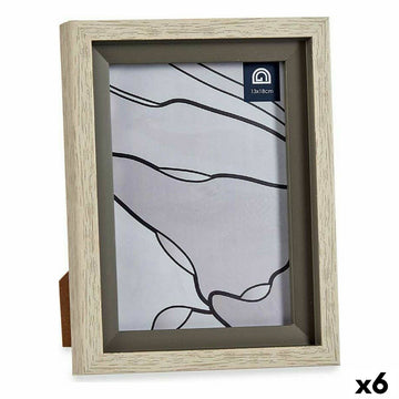 Fotorahmen 17 x 2 x 21,8 cm Kristall Grau Beige Kunststoff (6 Stück)