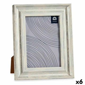 Fotorahmen 19 x 2 x 24 cm Kristall Silberfarben Holz Braun Kunststoff (6 Stück)