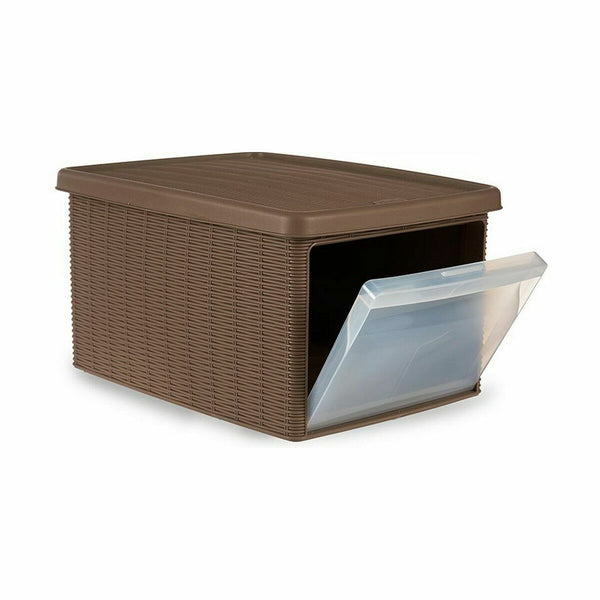 Aufbewahrungsbox mit Deckel Stefanplast Elegance Beige Kunststoff Side (5 Stück)