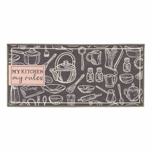 Teppich Kinvara My Kitchen Grau 40 x 90 cm 40 x 0,05 x 90 cm Mehrzweck (24 Stück)
