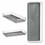 Schubladen-Organizer Wiederverwerteter Kunststoff Grau 16 x 4,5 x 40 cm (24 Stück)