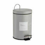 Papierkorb mit Pedal Berilo Beauty Products Weiß Grau Stahl Kunststoff 3 L (6 Stück)