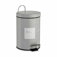 Papierkorb mit Pedal Berilo Beauty Products Weiß Grau Stahl Kunststoff 3 L (6 Stück)