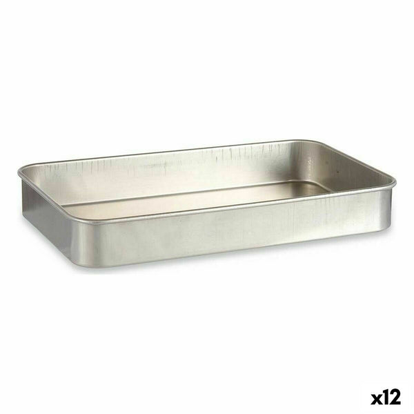 Backofenform Kinvara Silberfarben Aluminium 28,5 x 6,5 x 46 cm 46 x 6,5 x 28,5 cm 46 x 7 x 28,5 cm (12 Stück)