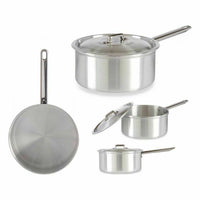 Topf mit Deckel Kinvara Silberfarben Aluminium 3 L 22 x 12 x 38 cm 28 x 12 x 22 cm 37 x 12 x 22 cm (10 Stück)