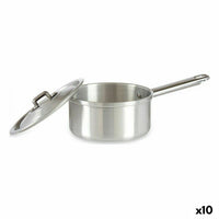Topf mit Deckel Kinvara Silberfarben Aluminium Ø 14 cm 1 L 28 x 9 x 16 cm 16 x 9 x 28 cm (10 Stück)