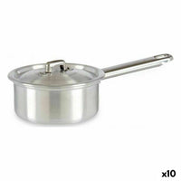 Topf mit Deckel Kinvara Silberfarben Aluminium Ø 12 cm 600 ml 0,6 L 14 x 8 x 26 cm (10 Stück)