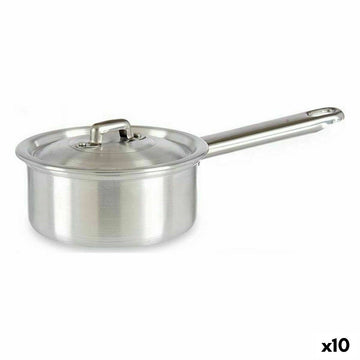 Topf mit Deckel Kinvara Silberfarben Aluminium Ø 12 cm 600 ml 0,6 L 14 x 8 x 26 cm (10 Stück)