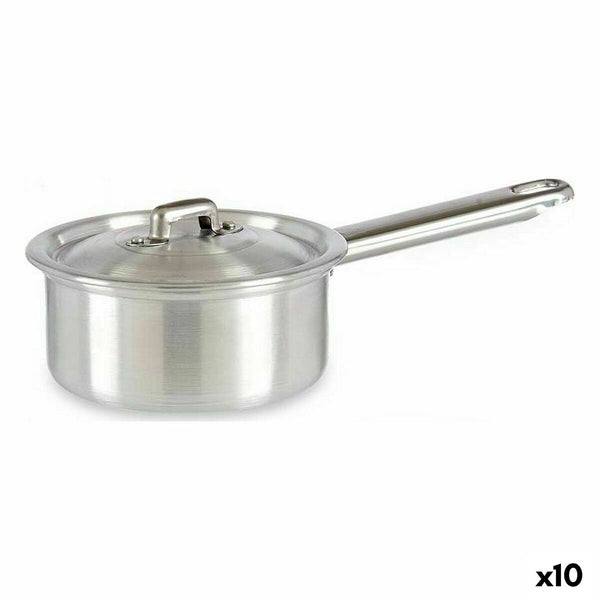 Topf mit Deckel Kinvara Silberfarben Aluminium Ø 12 cm 600 ml 0,6 L 14 x 8 x 26 cm (10 Stück)