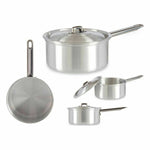 Topf mit Deckel Kinvara Silberfarben Aluminium Ø 16 cm 1,5 L 30 x 10,5 x 18 cm 30,5 x 9 x 18 cm 18 x 10,5 x 30,5 cm (10 Stück)