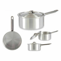 Topf mit Deckel Kinvara Silberfarben Aluminium Ø 16 cm 1,5 L 30 x 10,5 x 18 cm 30,5 x 9 x 18 cm 18 x 10,5 x 30,5 cm (10 Stück)