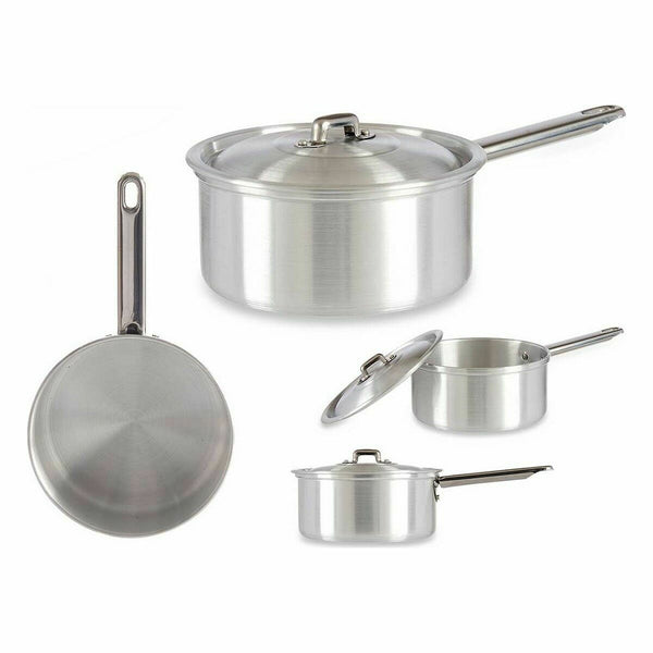 Topf mit Deckel Kinvara Silberfarben Aluminium Ø 16 cm 1,5 L 30 x 10,5 x 18 cm 30,5 x 9 x 18 cm 18 x 10,5 x 30,5 cm (10 Stück)