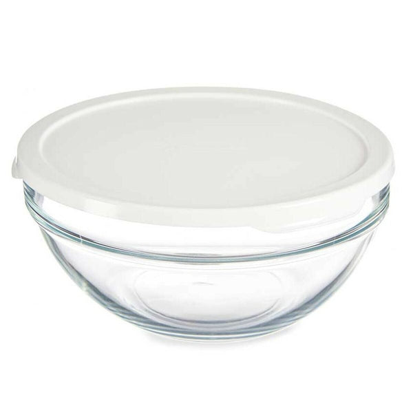 Runde Lunchbox mit Deckel Pasabahce 1113327-53573 Chefs Weiß 1,7 L (4 Stück)