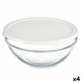 Runde Lunchbox mit Deckel Pasabahce 1113327-53573 Chefs Weiß 1,7 L (4 Stück)