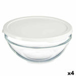 Runde Lunchbox mit Deckel Pasabahce 1113327-53573 Chefs Weiß 1,7 L (4 Stück)